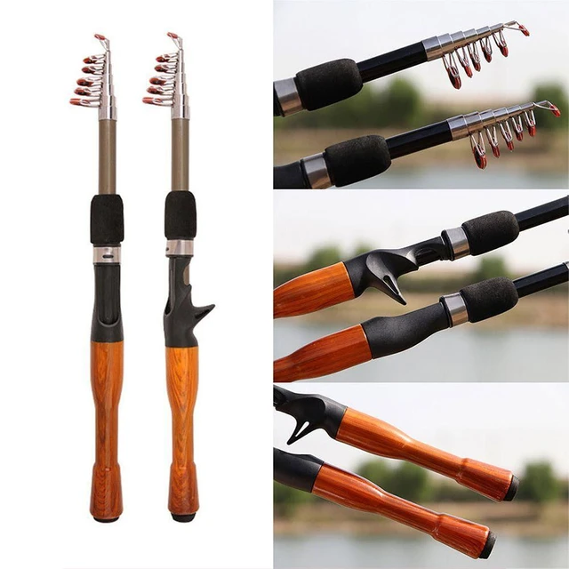 YFASHION Lure Telescoping Fishing Rod 1.3m/1.6m/1.8m Mini Ultralight Carbon  Fiber Portable Fishing Pole - AliExpress