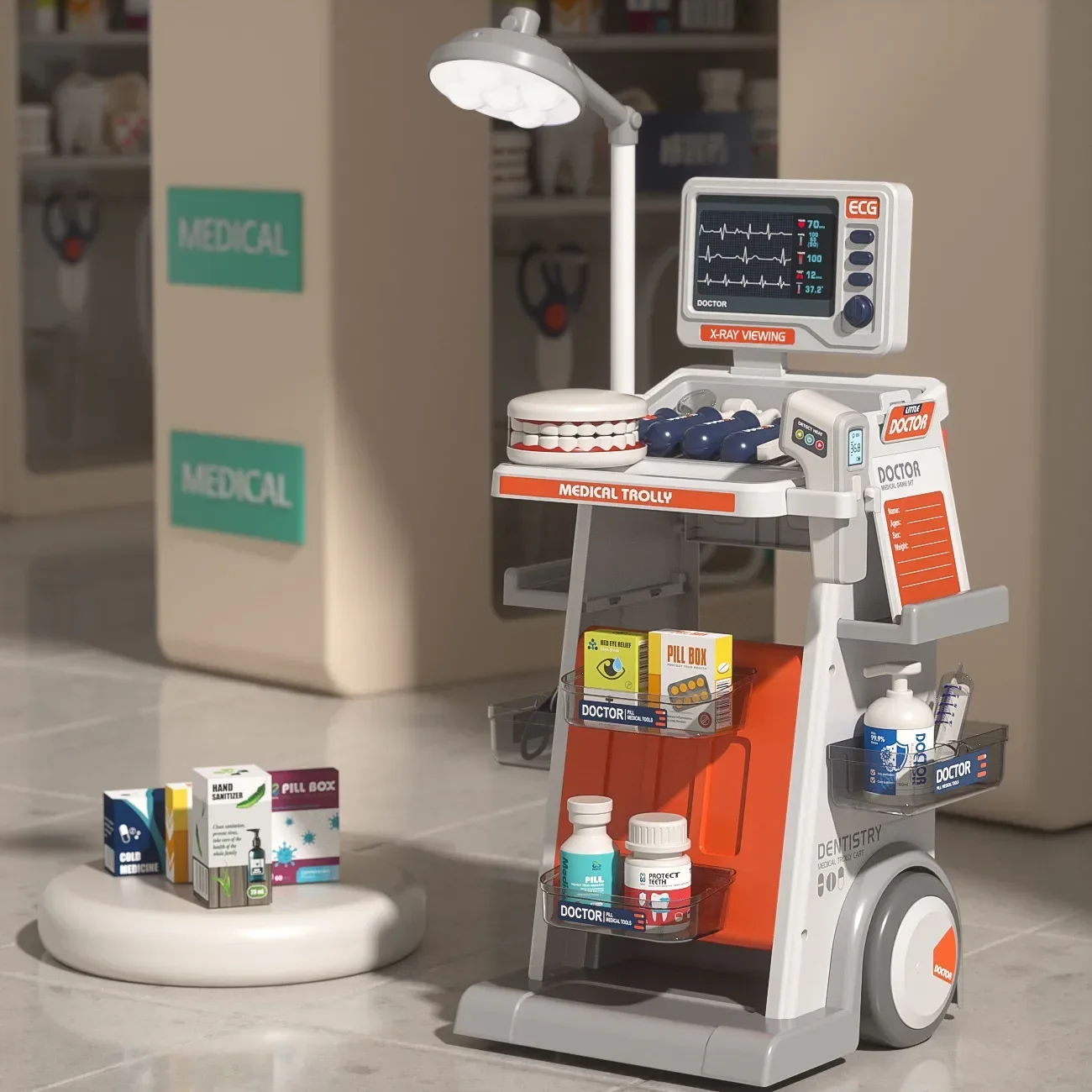 Doctor Kit for Kids Pretend Doctor Nurse Playset for Toddlers Hospital Station Stethoscope Role Play Toy for Girls Boys