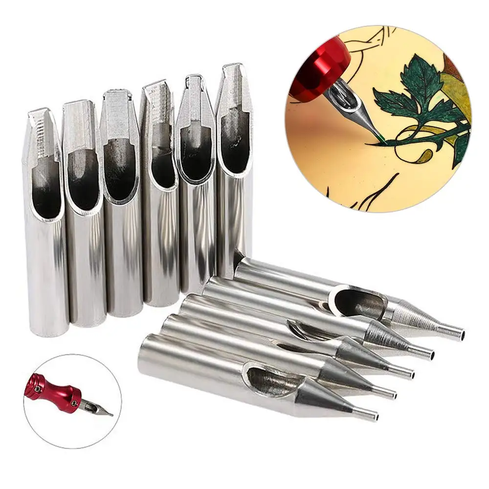22/11PCS Tattoo Stainless Steel Tips Kit RT FT DT Mixd Sizes Tattoo Needle Nozzle Tips Set Assorted Types Tip Tube Kits