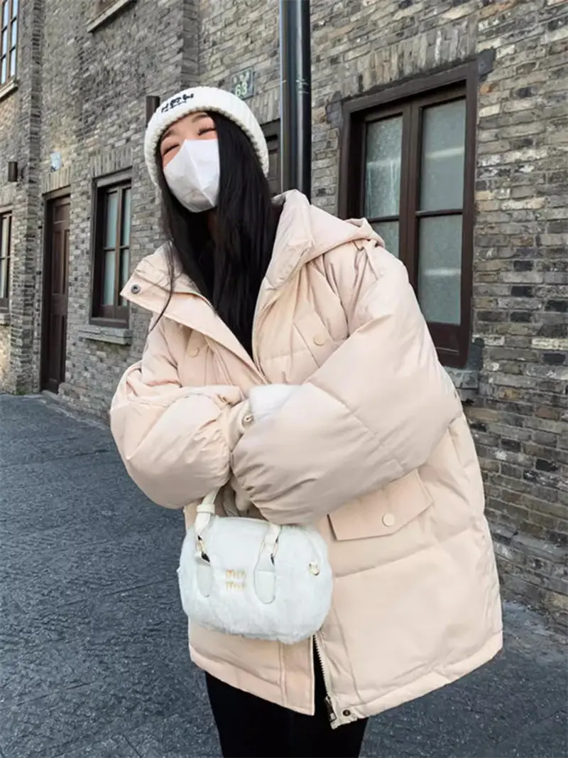 

Утепленная короткая куртка из хлопка, женское корейское Свободное пальто на осень и зиму, новинка 2024, повседневные парки, верхняя одежда K1822