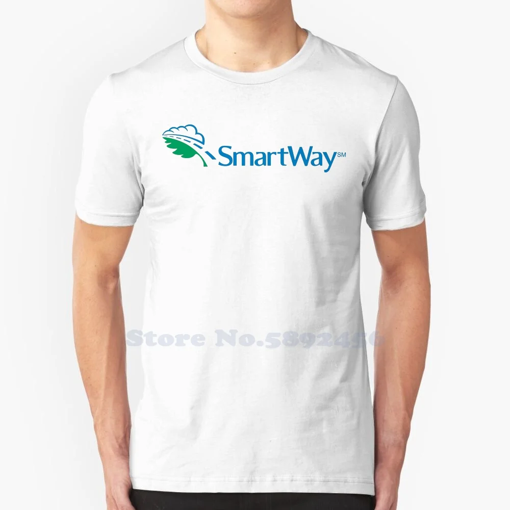 Maglietta Casual Con Logo Smartway Magliette Grafiche 100% Cotone Di Alta Qualità