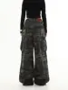 Camouflage Cargo Pants Women Y2K Streetwear Low Rise Jeans Retro Wide Leg Trousers Denim Straight Trousers Harajuku 4