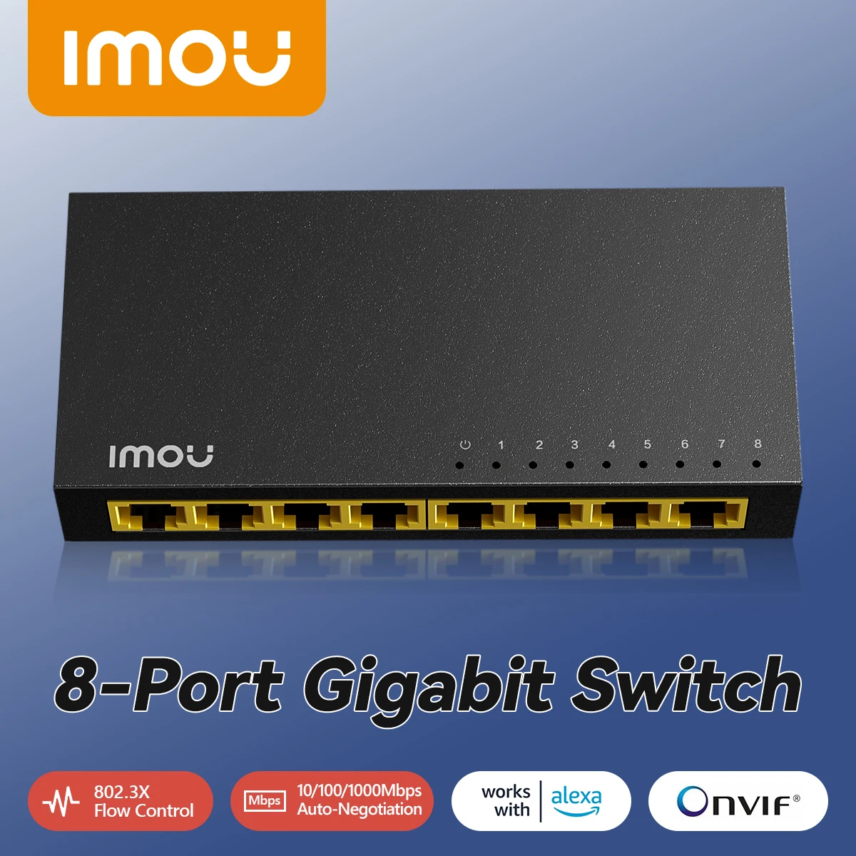 IMOU 8-Port Gigabit Switch SG108C Router with 10/100