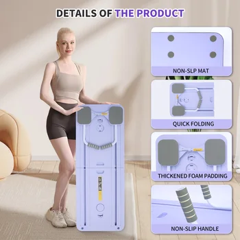 Ab Board Foldable Pilates Board Multi-Functional Full-Body Exercise Core Training Reformer for Home Workout Fitness Exercise Abs 1