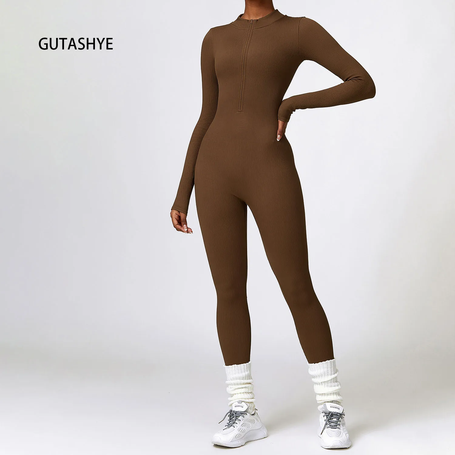 

Women's Tracksuit Jumpsuit Sportswear Long Sleeved Yoga Suit Gym Push Ups Fitness Workout Bodysuit Quick Drying Yoga One Piece