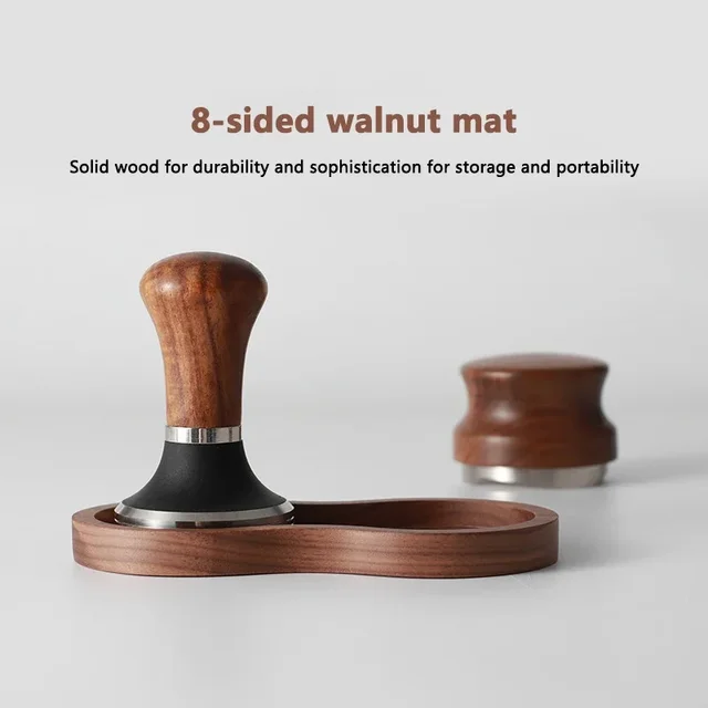51mm/53mm/58mm Wooden Espresso Coffee Tamper Mat Fluted Tampering Holder Corner Pad Anti-skid Coffeeware Tamping Mat Accessories