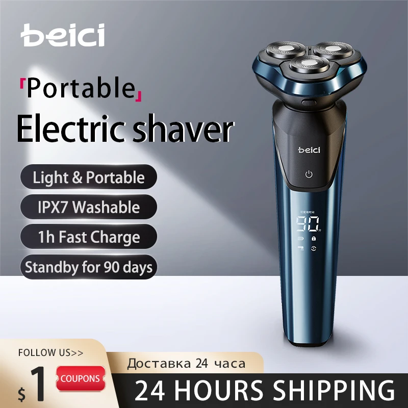 

Beici Electric Shaver For Men 3D Powerful Electric Beard Trimmer USB Rechargeable Waterproof Portable Hair Cutter Razor Clipper