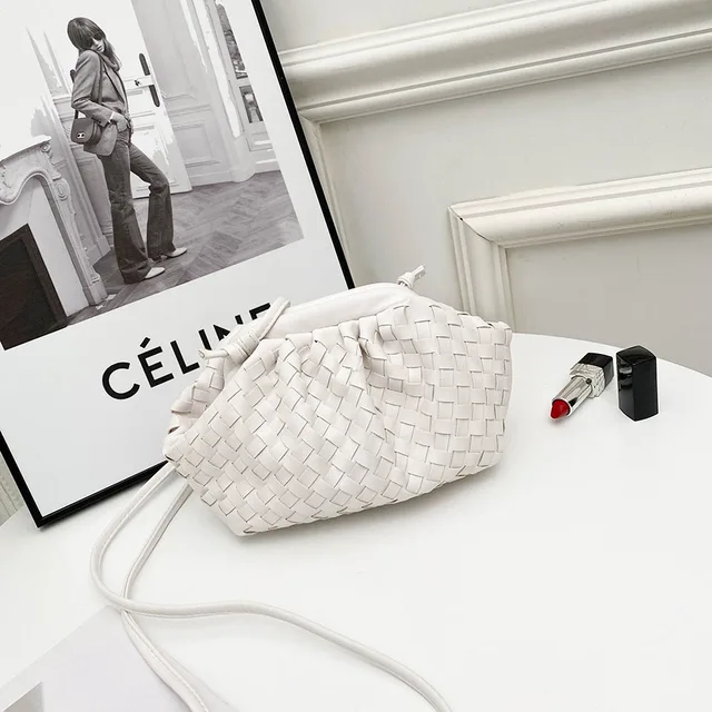 Luxury Ladies Weave Bag Soft Leather Crossbody Shoulder Bags For Women 2022 Fashion Female Brand Handbag and Purse Lady Hobo Bag White