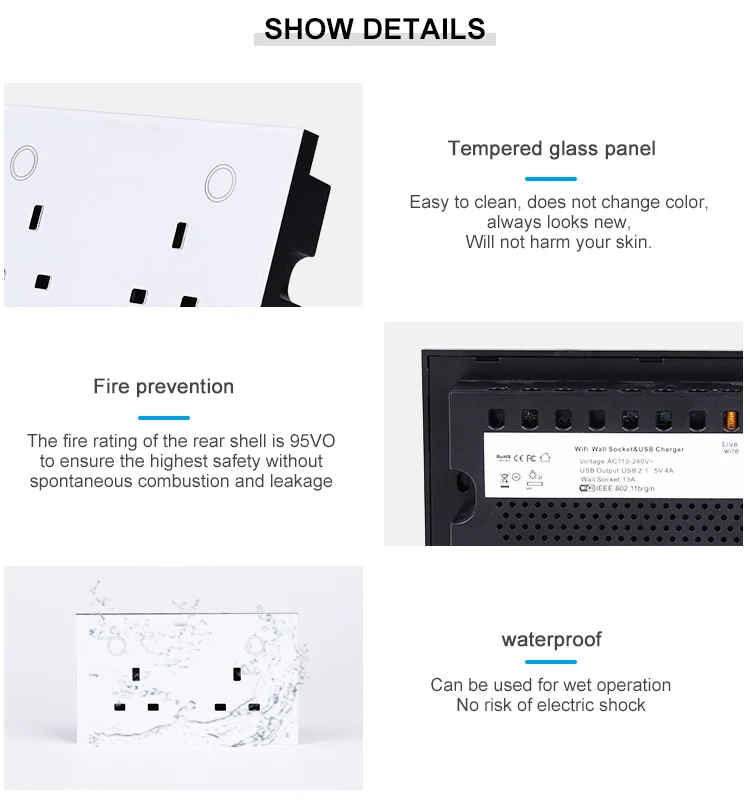 parede inteligente com twin uk power outlet
