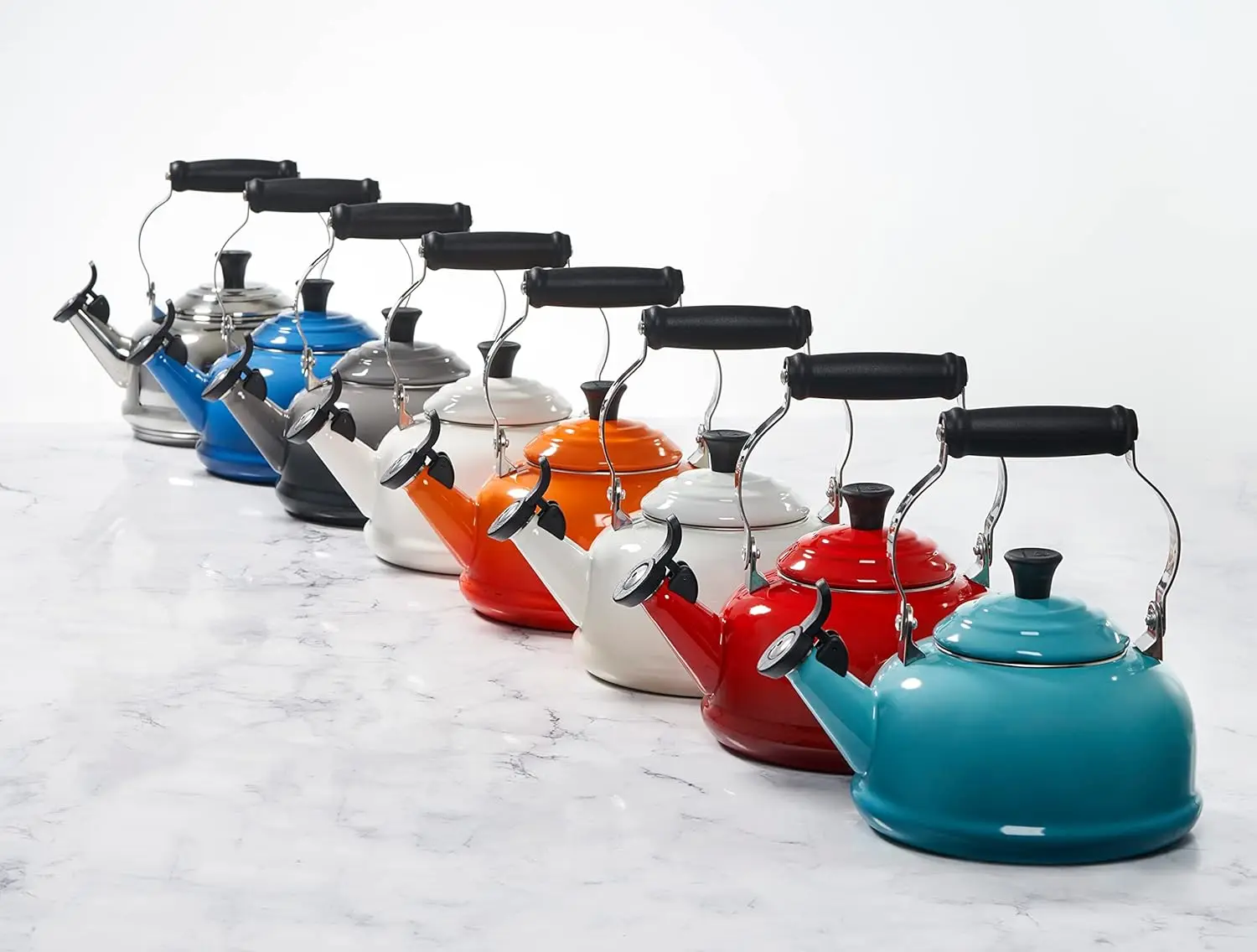 Creuset Enamel On Steel Whistling Tea Kettle, 1.7 qt., Oyster 3