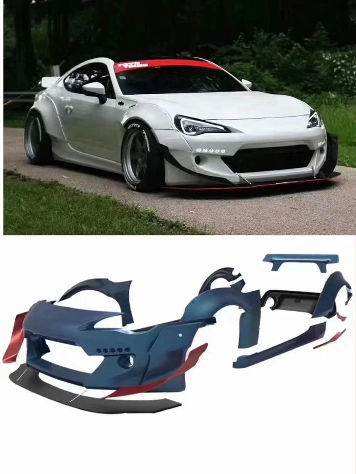 Splitter Paraurti Anteriore/Posteriore Per Toyota GT86 - Labbro Spoiler In ABS, Stile Carbonio/Nero