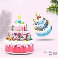 Mini Size Electric Carousel Birthday Cake Toy With Music Rotating Play House Toy Children Birthday Cake Educational Toys Kid Gif 1
