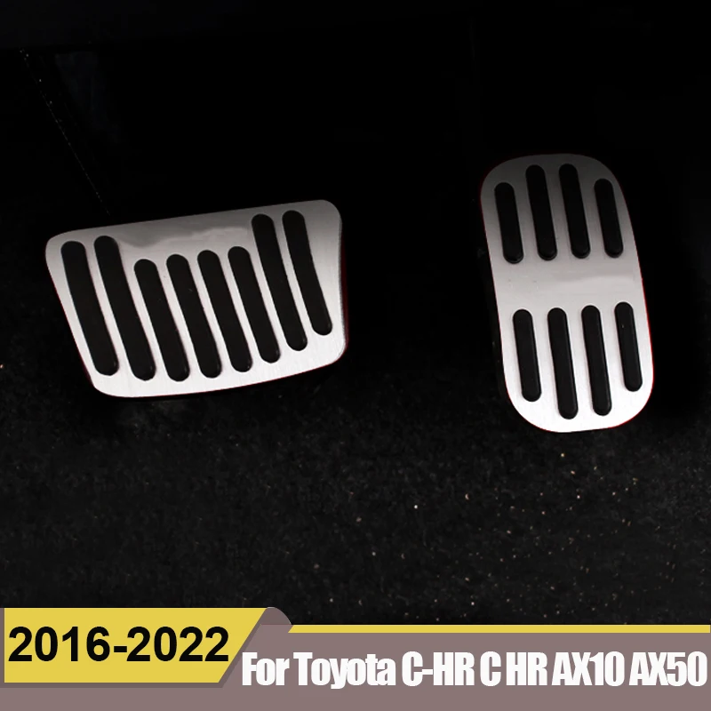 Car Pedals Aluminum Car Accelerator Footrest Pedals Plate Brake Pedal Cover For Toyota C-HR CHR AX10 AX50-Accessories