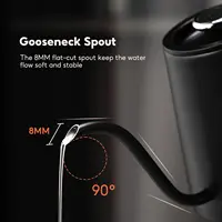 Bouilloire électrique à col de cygne CAFELFFE MK-101, bouilloire à eau et à café électrique en acier inoxydable 304 avec contrôle de la température et fonction maintien au chaud 800 ml 1500 W Noir 4