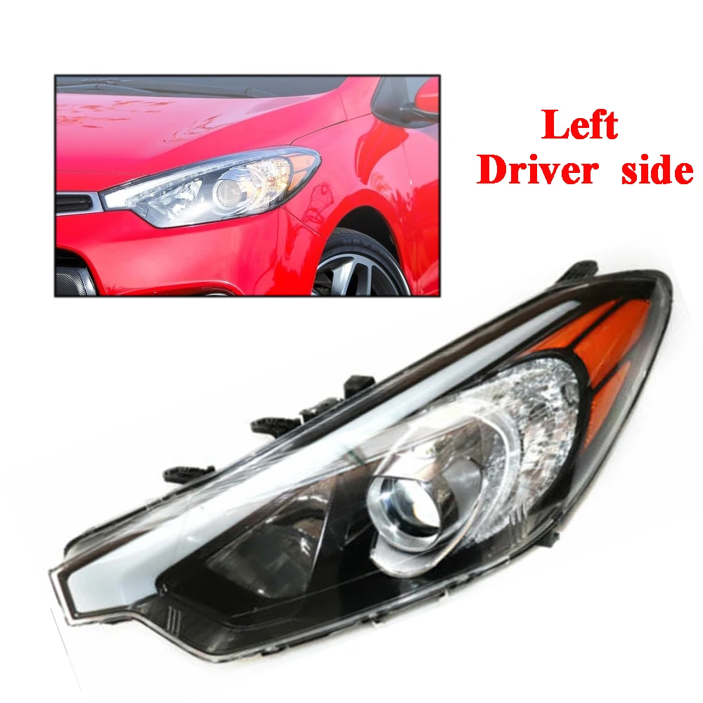 Headlight For 2014-2016 KIA Forte Forte Koup Forte5 Halogen Driver Left Side Front Lamp Chrome Passenger Side Headlight LH+RH 5