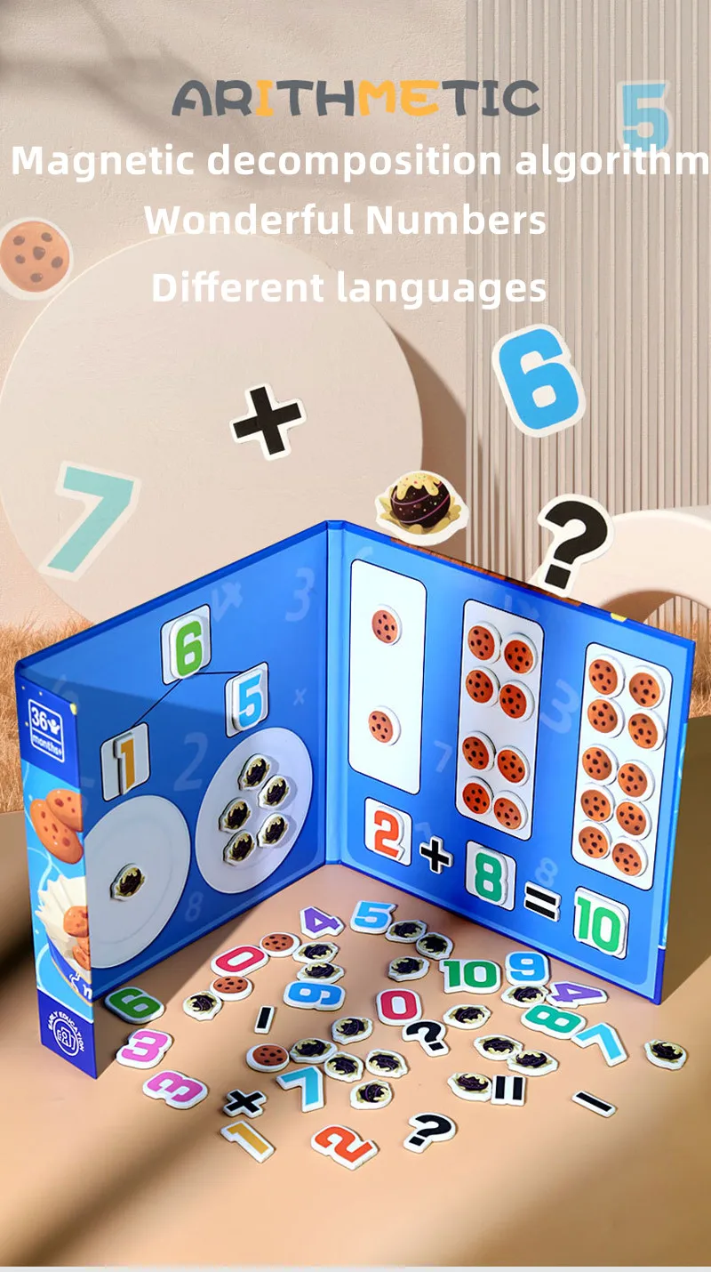 Montessori Numbers Decomposition Math Toys Magnetic Addition And Subtraction Arithmetic Learning Teaching Aids Educational Child 3
