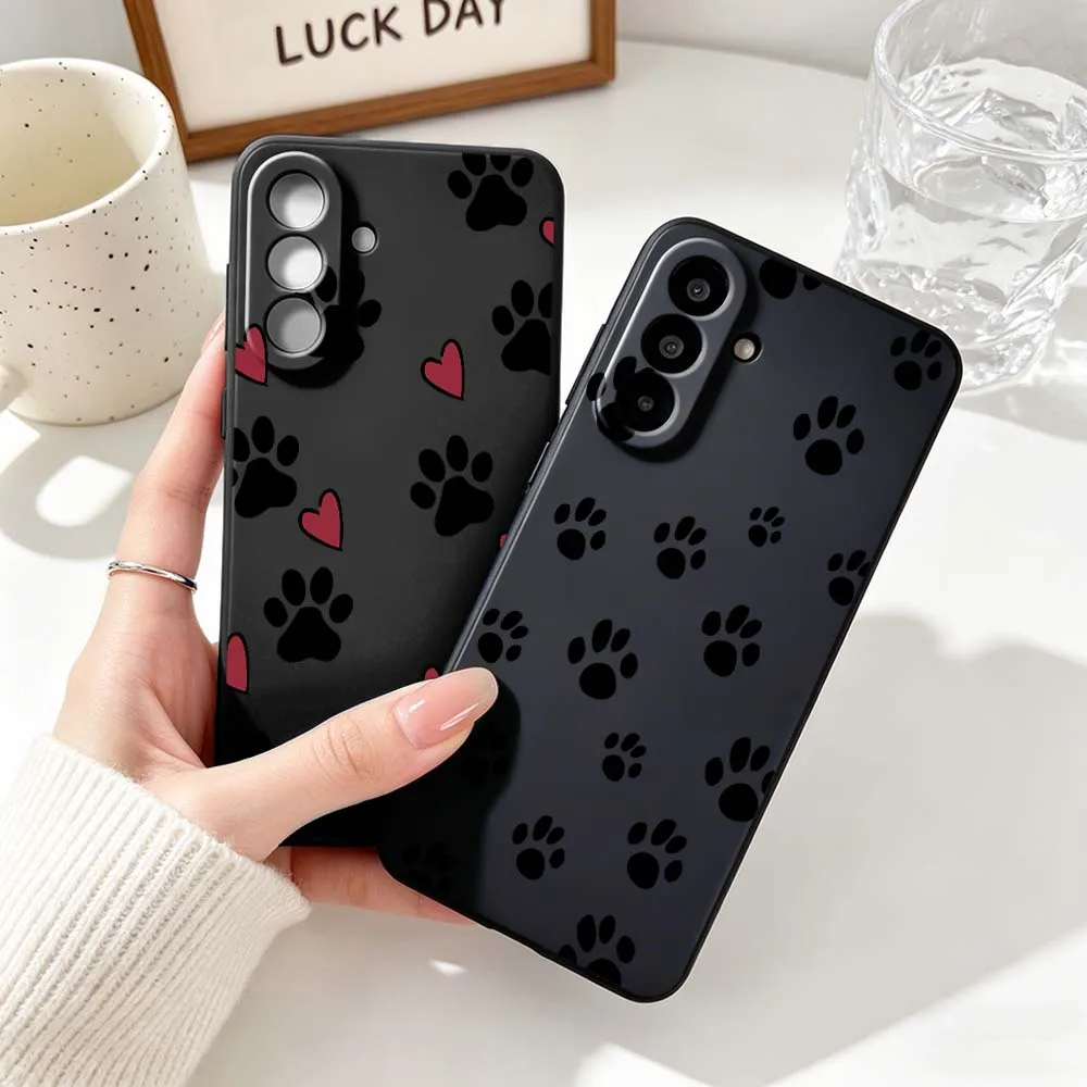 Adorable Paw Print Pattern Black Phone Case