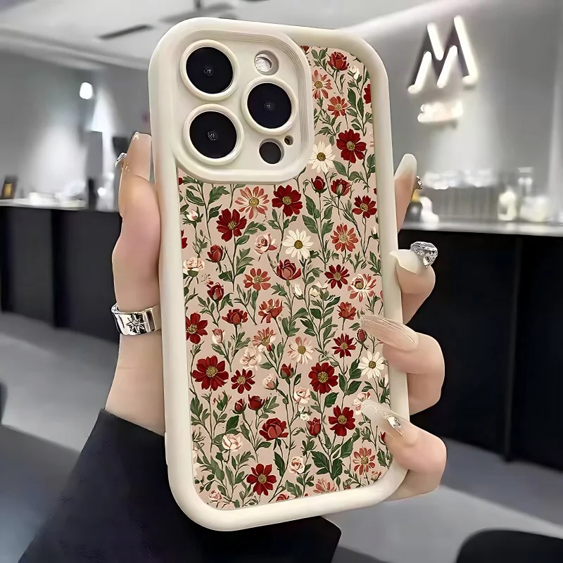 Charming Flower Pattern Soft Silicone Phone Case