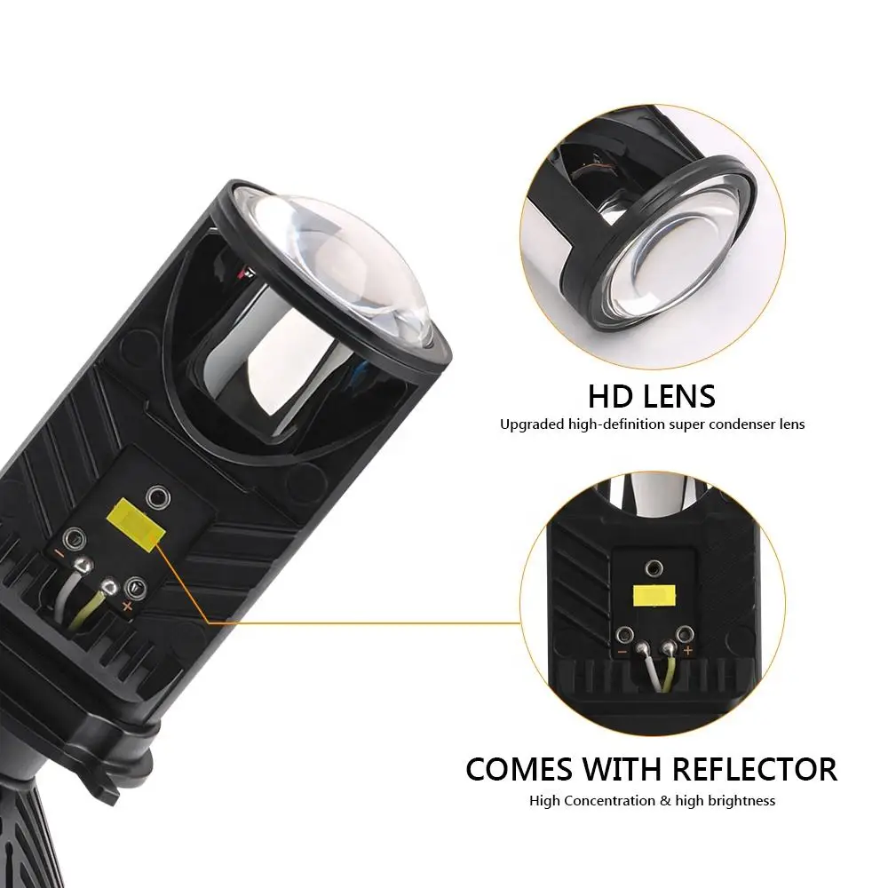 H4 LED 프로젝터 자동차 헤드 라이트 30000LM 6000K Canbus 팬 냉각 미니 Bi LED 렌즈 프로젝터 미니 자동차 높은/낮은 빔 램프