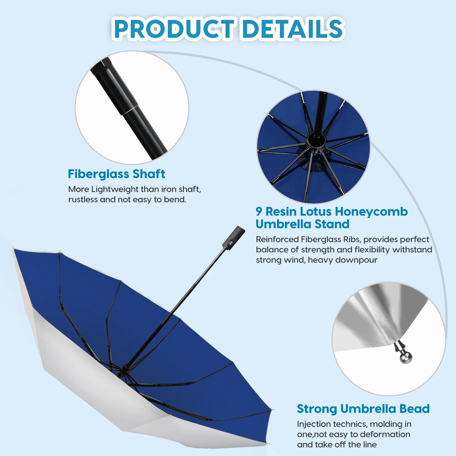 Full Automatic Titanium silver 9 Ribs Umbrella Anti UV Sun Umbrella Rain Windproof Folding Portable for Women UPF