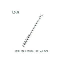Flexible Telescopic Magnetic Pickup Tool with Pocket Clip for Retrieving Small Metal Parts (Silver 1LB)