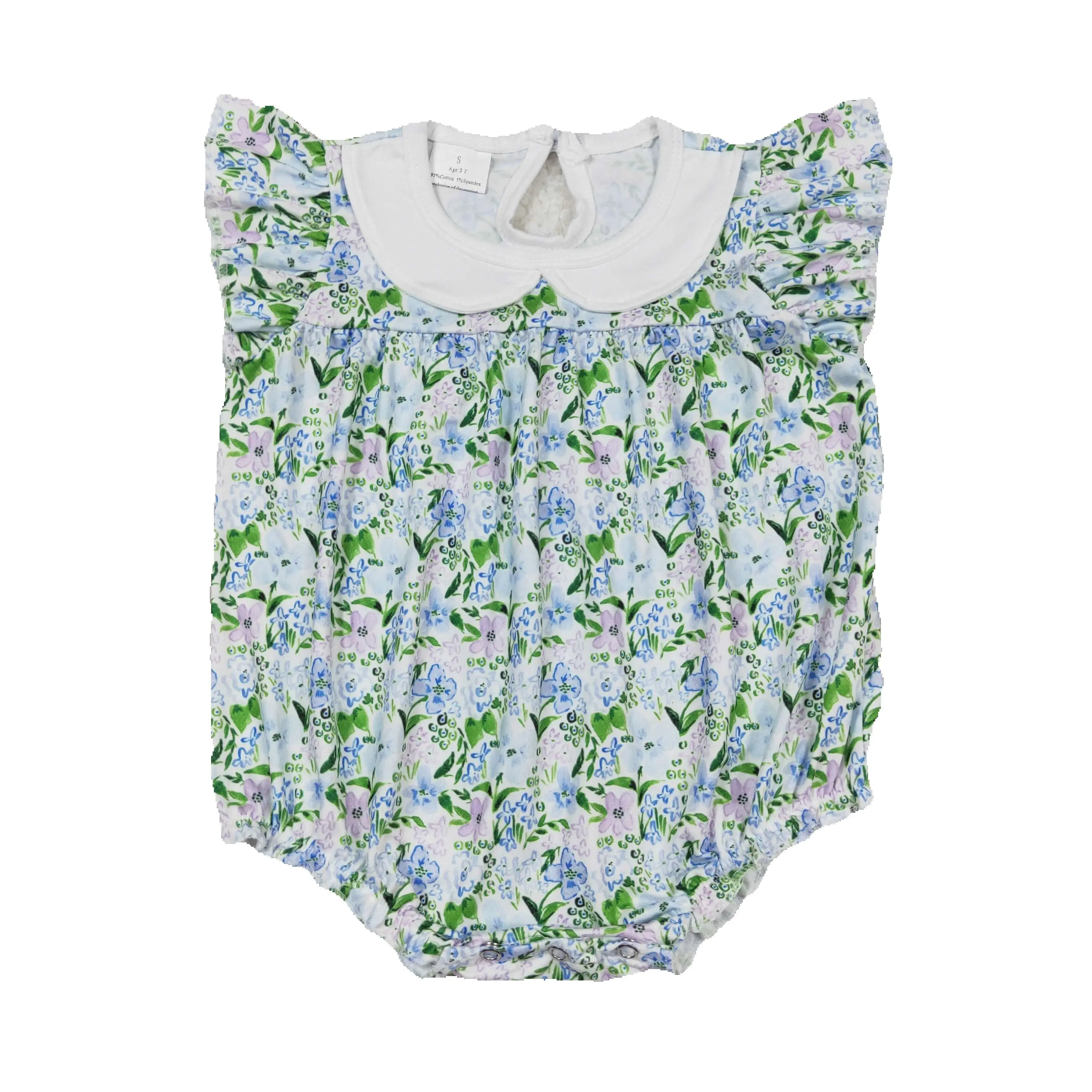 

Оптовая продажа, комбинезон для новорожденных с цветочным рисунком, Летний комбинезон для маленьких девочек с короткими рукавами и цветочным рисунком, цельная одежда для малышей