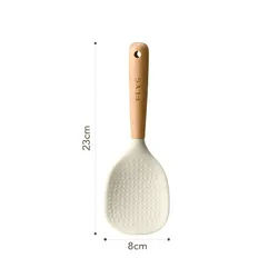 Premium Silicone Kitchenware Set with Durable Hardwood Handles and Heat - Resistant Non - Stick Tools (A rice spoon)