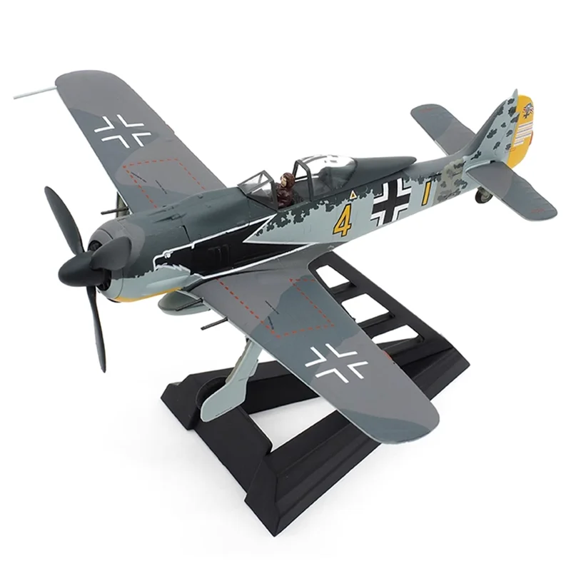 

Diecast German FW-190 Militarized Combat Fighter Aircraft Alloy & Plastic Model 1:72 Scale Diecast Toy Gift Collection Display