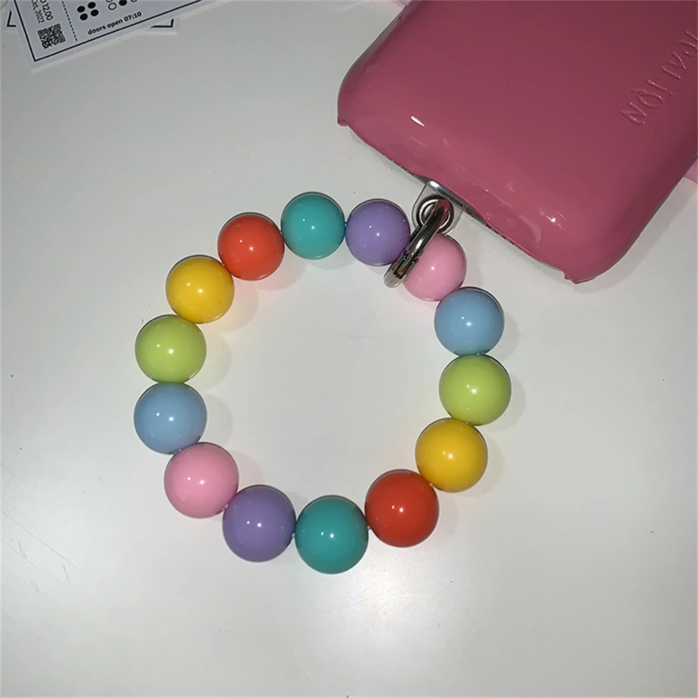 Bracelet de luxe brodé coloré série acrylique collier de téléphone portable iPhone 14 Pro photo bataille femmes perdues bijoux de série suspendus_voghion.com