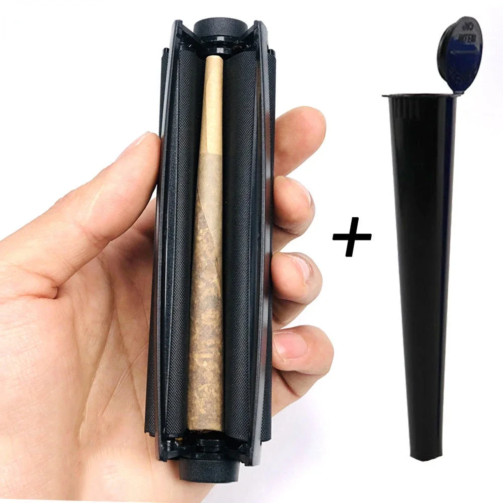 

110mm Herb Rolling Paper Maker Manual Tobacco Roller Cone Joint with Storage Tube Cigarette Rolling Machine Smoking Accessories