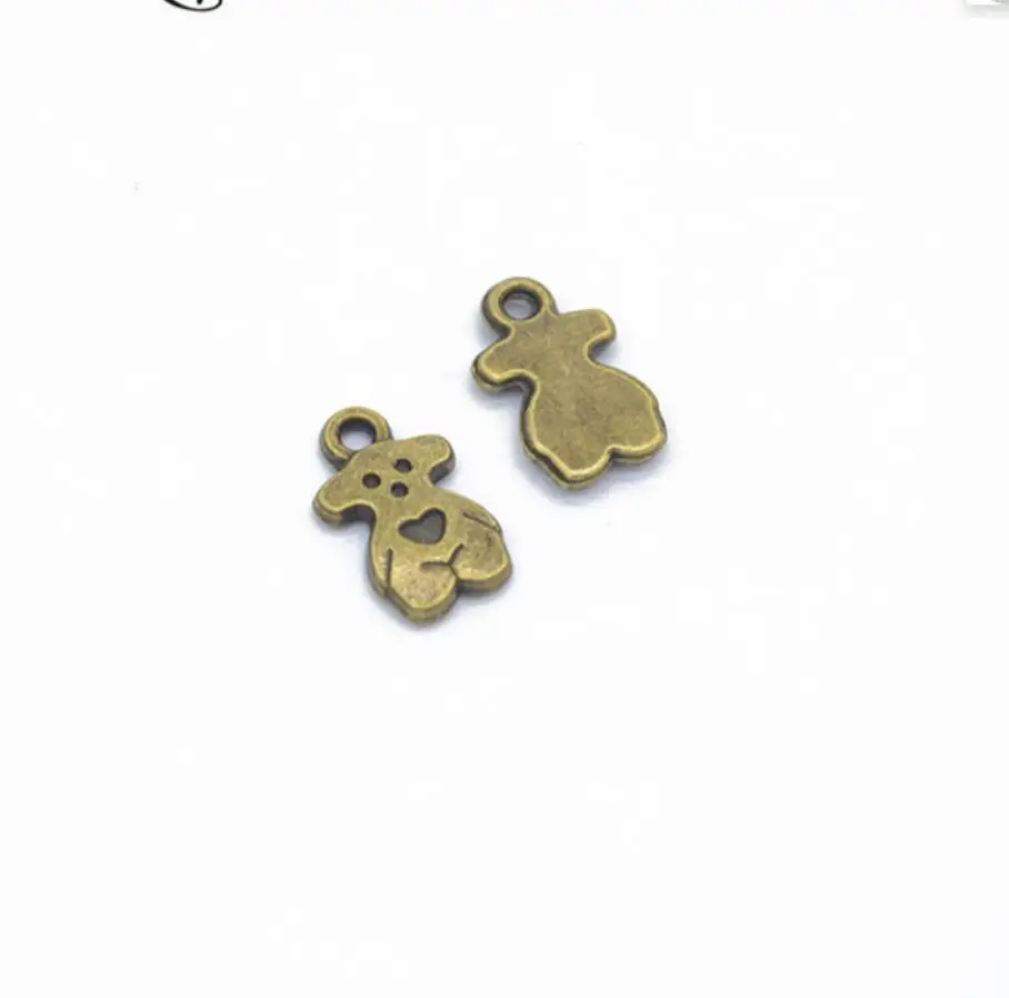 100pcs 14*8mm Cute Bear Charm Kawaii Bear Charms Dancing Bear Charms Vintage DIY Accessories For Jewelry Making F0114