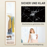 Зеркало в полный рост 40х160 см, зеркало стоящее со светодиодной подсветкой, 3 цвета света, напольное зеркало для спальни, гостиной, дуб — изображение 6