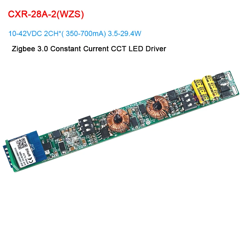 

10-42VDC 12V WW CW LED magnetic&linear Light Zigbee 3.0 Constant Current CCT LED Driver 2CH*(350-700mA)/(150-500mA) power supply