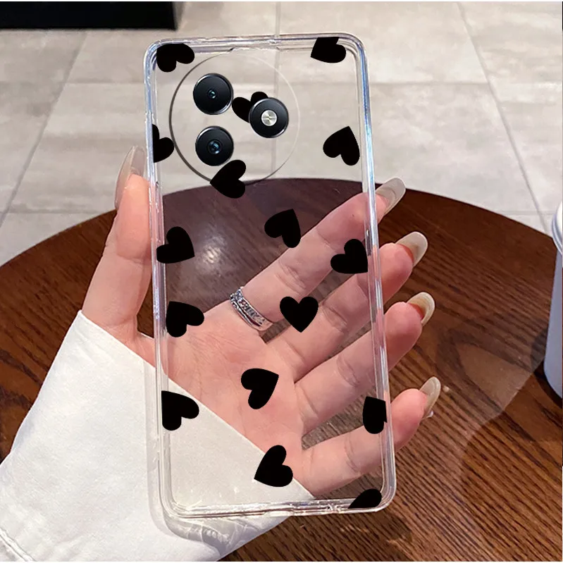 Clear Case with Cute Love Rabbit Cartoon - Luxury Soft Silicone TPU Cover