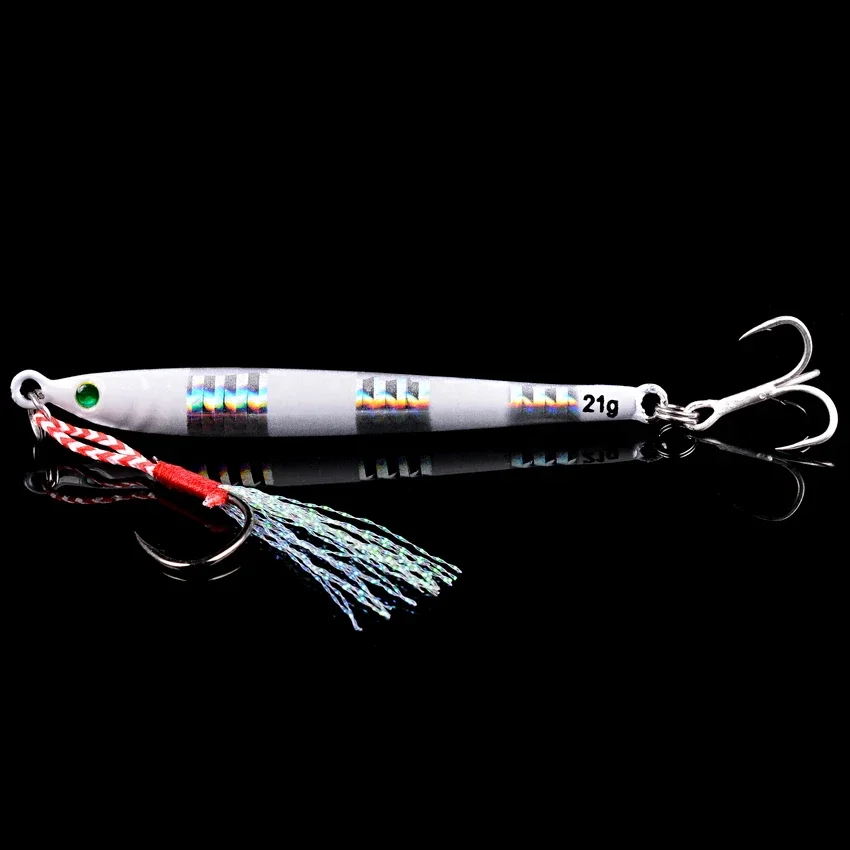 OCEAN CAT Speed Fall Leurres de pêche verticales en métal avec plomb plat 5 couleurs, 7 poids (rouge et or, 300 g