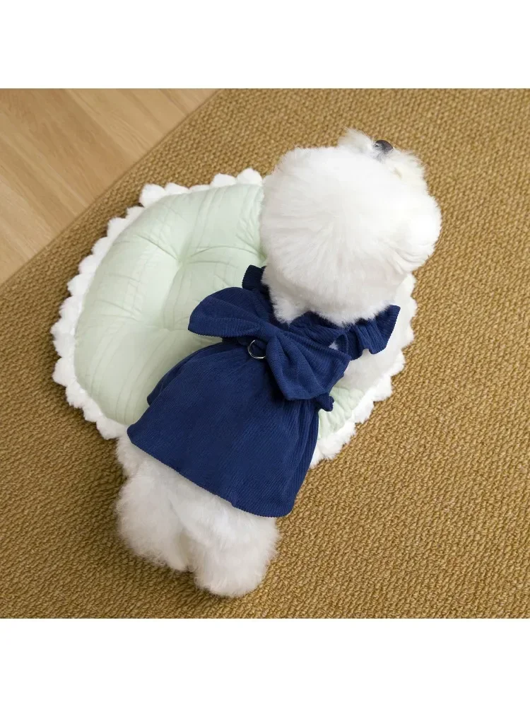 DOGPomeranian 테디 강아지 옷, 고양이 옷, 봄과 여름 얇고 통기성이 좋은 공주 드레스, 26 울트라 심플 리쉬 드레스