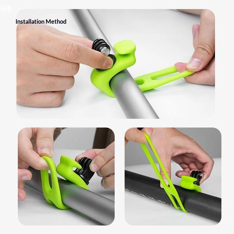 1 Pezzo Supporto Regolabile in Silicone Ronkoen per Action Camera, Mini Staffa Flessibile per Accessori Action Camera Insta360, Articoli di Cancelleria NF - immagine 2