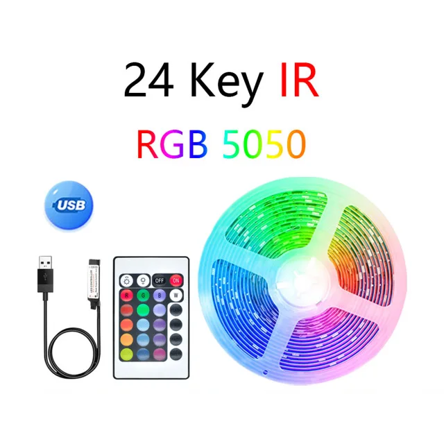 led strip remote Bluetooth LED Strip RGB5050 APP Control Color Change Tape for TV Backlight USB Strip Light with 24keys Bedroom Decoration DC5V dotless led strip lights LED Strips