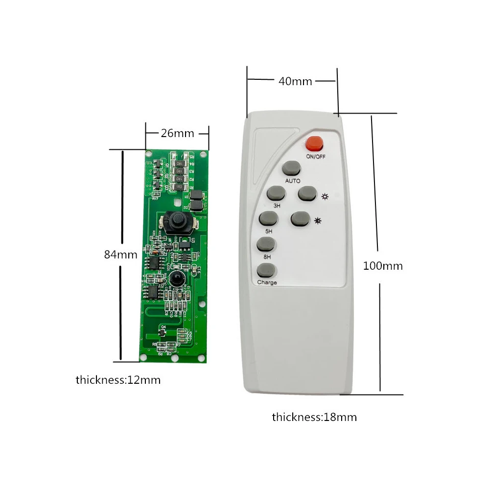 3.2V 3.7V Solar LED Driver Controller Board Microwave Radar Body Induction Solar Light Circuit Board with Remote Control
