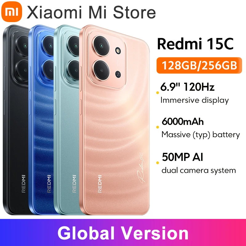 Xiaomi Redmi 15C グローバル版 スマートフォン 50MPメインカメラ