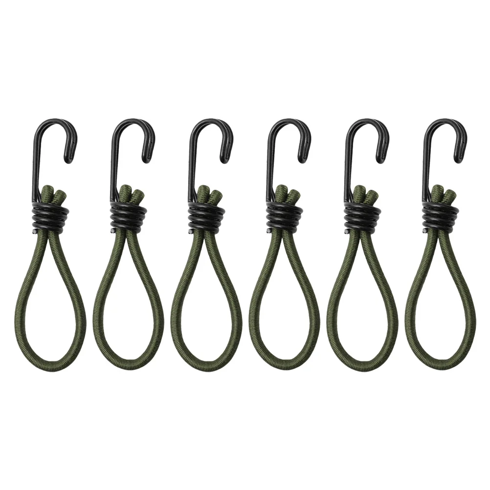 

6 Pcs Tent Accessories Fixing Buckle Camping Tents Drawstring Elastic Rope Multi-function Iron Rubber