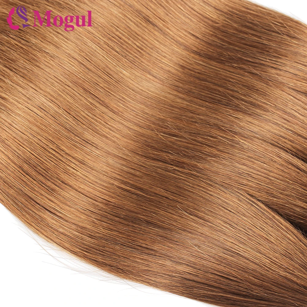 Color #30 Light Brown 3/4 Bundles Silky Straight Double Weft Human Hair Bundles Brazilian Remy Hair Weave Extension 10-26 Inches