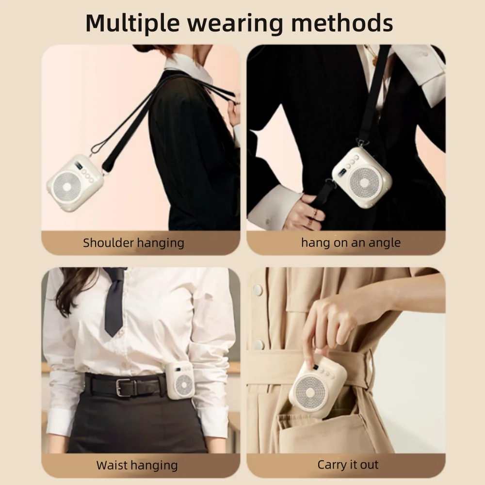 مكبر صوت شخصي محمول متعدد الوظائف مع شاشة ميكروفون...