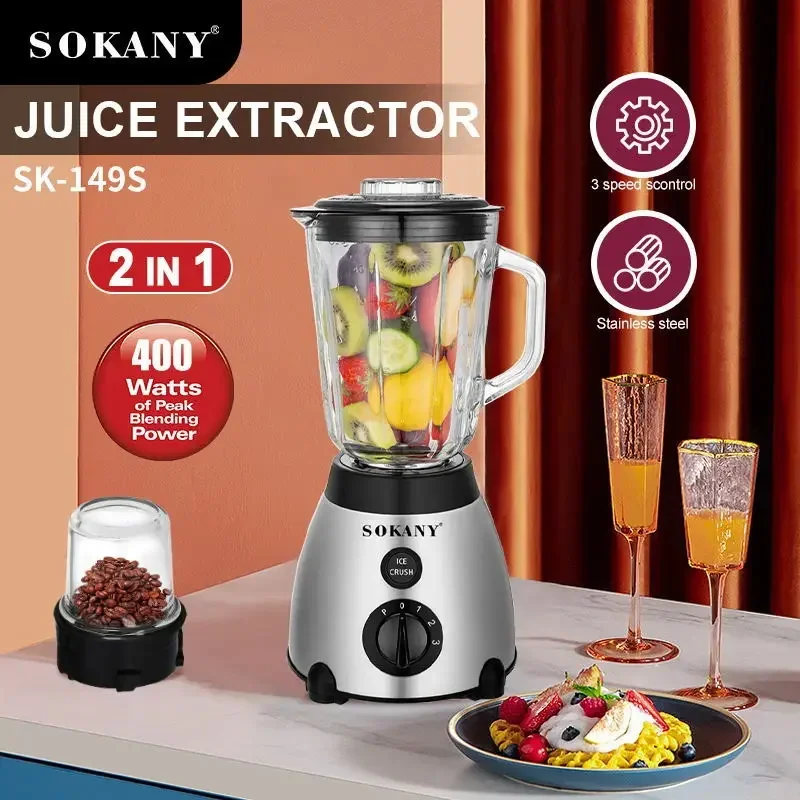 factory directly supply mixer grinder blender fruit blender with high quality Houselin Personal 400W Food Processor Grinder Blender Mixer Juicer for Home Use With BPA Free