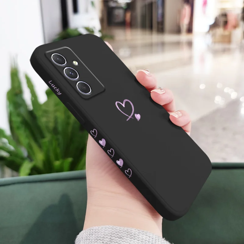 Purple Heart Case For Samsung A54 A34 A24 A14 A15 A25 A35 A55 A04 A04S A04E A73 A53 A33 A23 A13 A03 A72 A52 A52S A32 A22 4G 5G 6