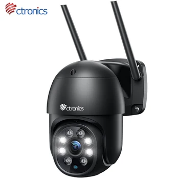 Ctronics 와이파이 IP 카메라, 야외 감시 스마트 추적 카메라, 야간 투시경, 양방향 오디오, CCTV 보안 보호, 2K, 4MP