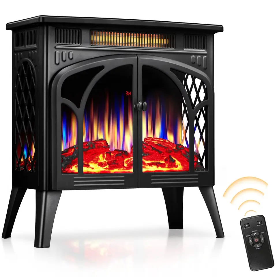 Portable Electric Fireplace Heater with Realistic Flames