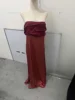 Robe longue de soirée pour femme à bretelles fines, col écharpe, color block, fente haute, longueur ras du sol, pour fêtes