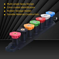 5-Pc High-Pressure Washer Nozzle Set - 1/4" Quick Connect, 0°/15°/25°/40° Angles - Durable Color-Coded Nozzles for Efficient Cle 1
