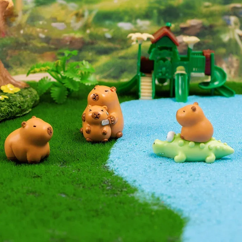 Resin Cartoon Capybara Statue DIY Miniature Figurine Multicolor Garden Ornament Figurines & Miniatures